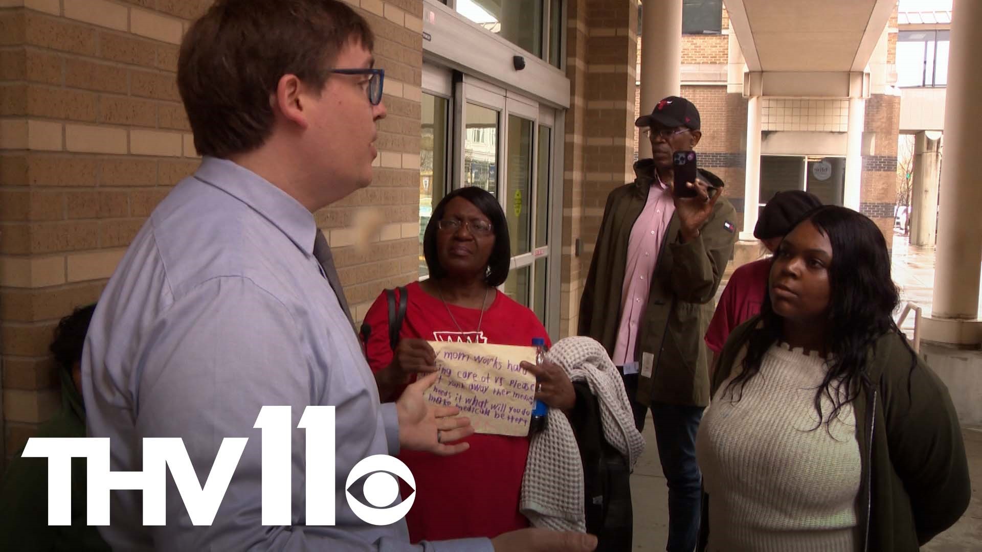 Many gathered in downtown Little Rock on Friday as Arkansans on Medicaid are asking DHS for more answers.