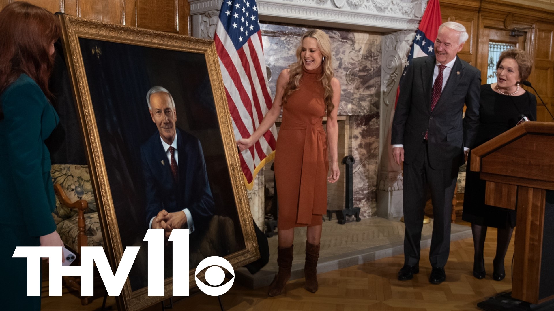 As Gov. Hutchinson prepares to leave office in about a week, his official portrait was unveiled at the state Capitol on Tuesday.