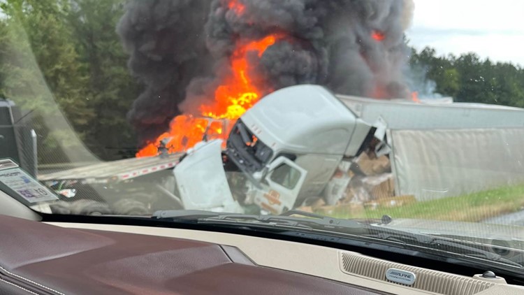 At least eight 18-wheelers involved in fiery I-30 crash in Arkansas