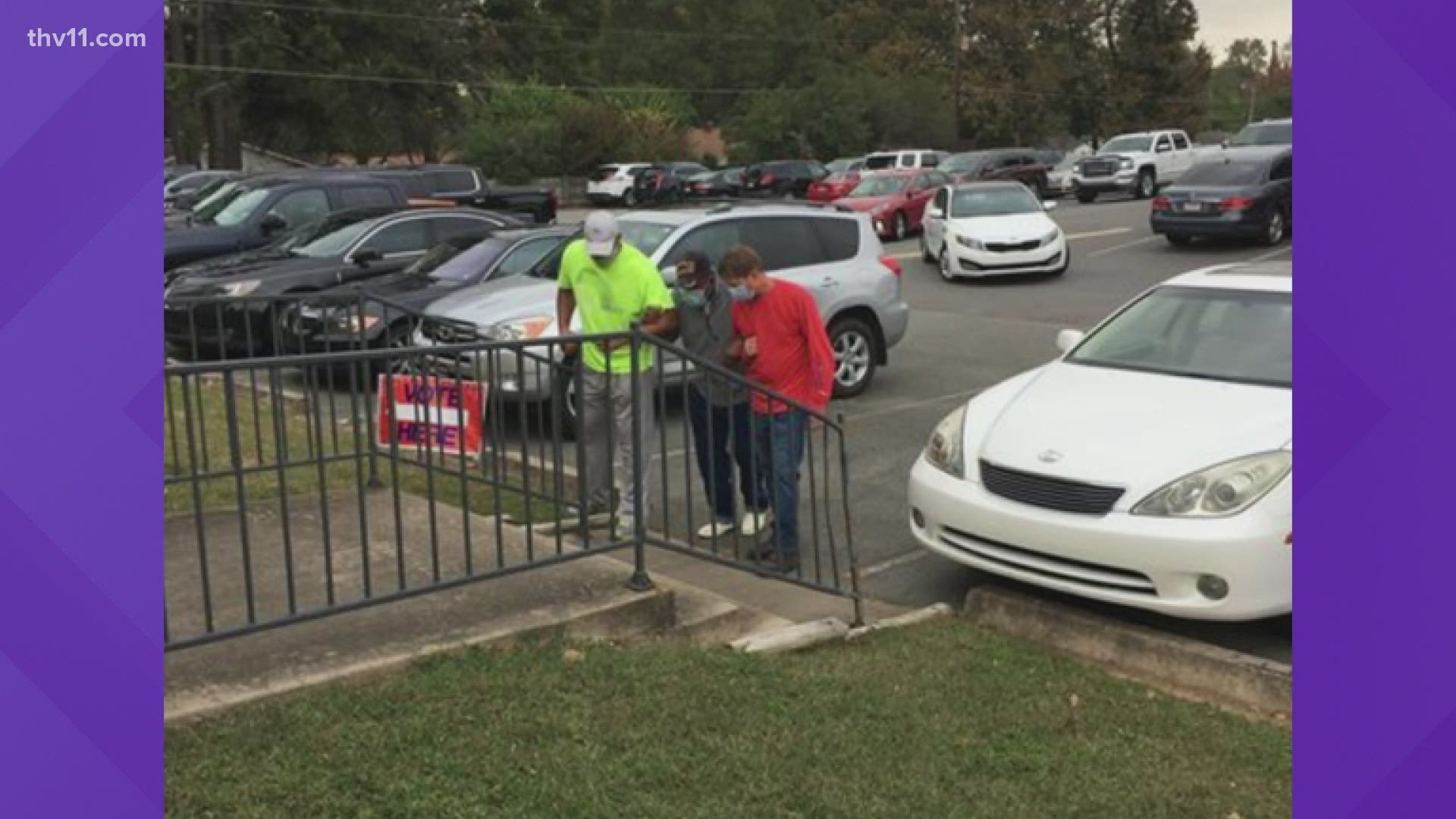 Despite the gloomy weather and long lines at polling places, a group of Arkansas voters decided to spread a little kindness.