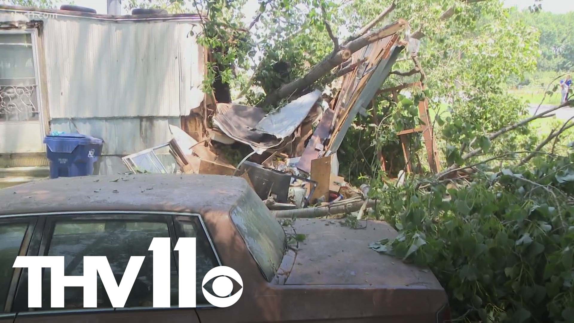 The Lonoke County Sheriff's Office confirmed that two people were killed after a tree fell on a home in Carlisle due to severe storms on June 25.