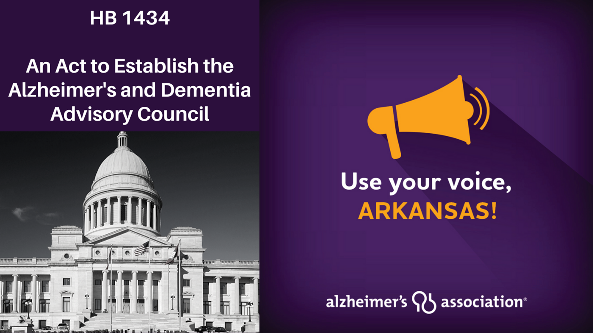 House Bill 1434 would create an Advisory Council to help prioritize and coordinate Arkansas’s response to Alzheimer’s and Dementia.