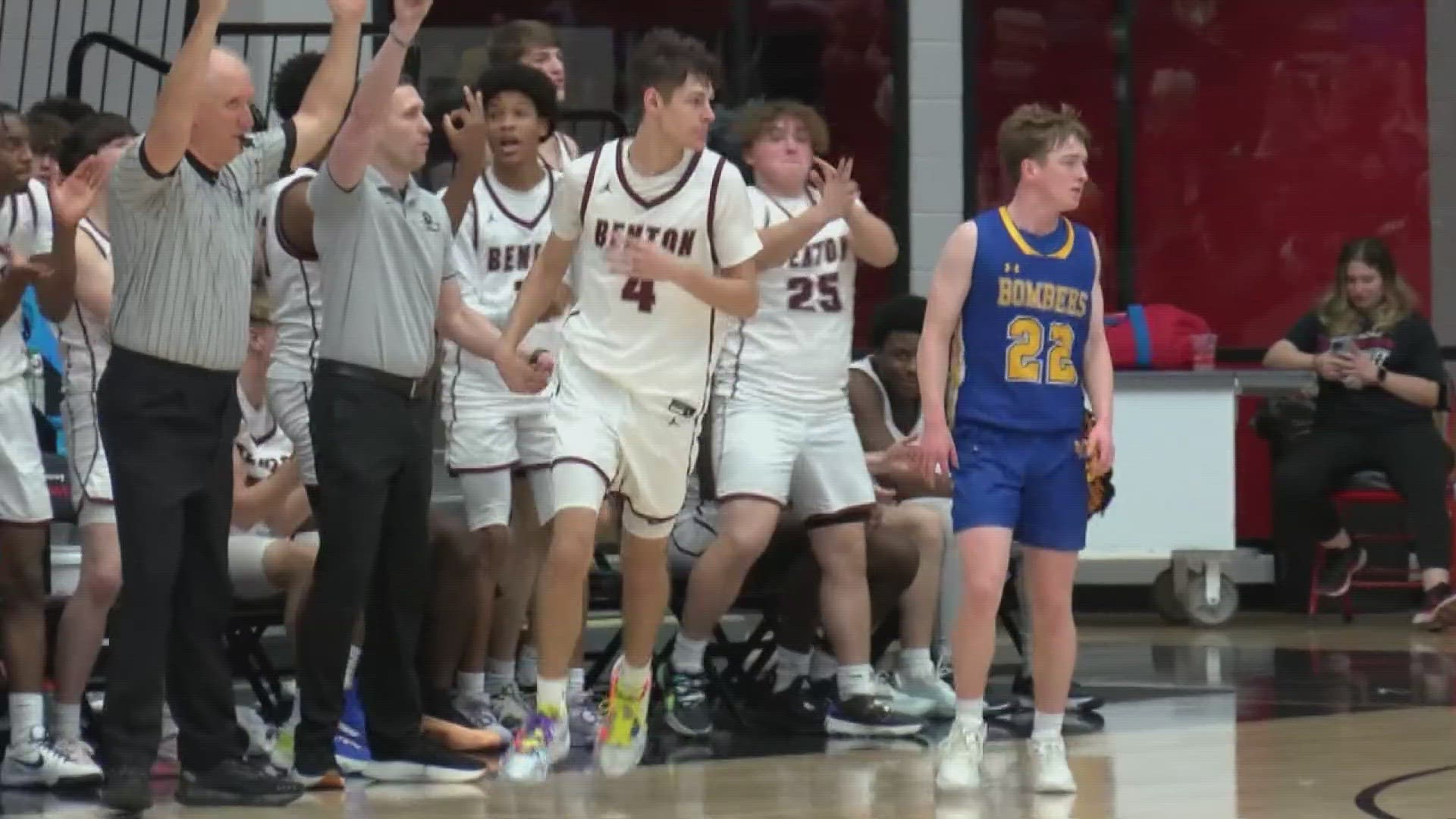 Benton took care of business against Mountain Home 60-38 to advance to the second round of the Class 5A boys state basketball tournament.