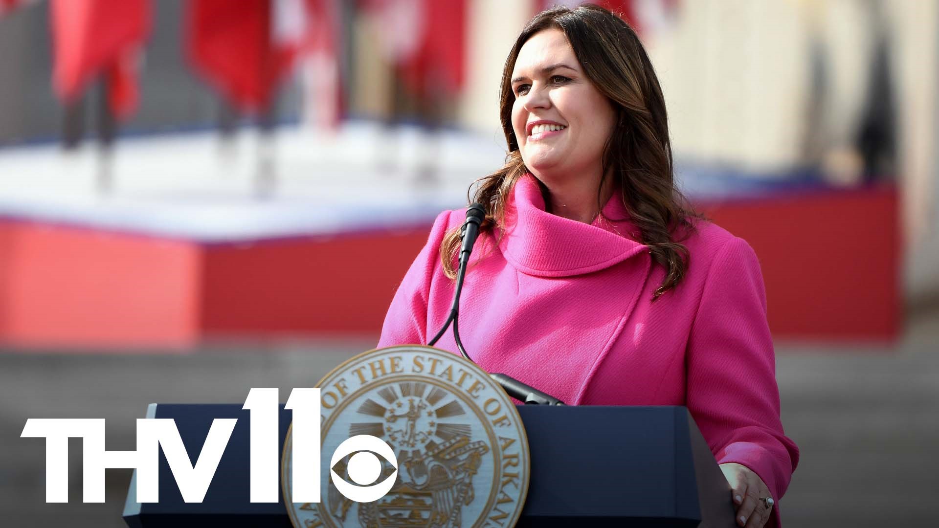Governor Sarah Huckabee Sanders delivered an inaugural speech to celebrate her swearing-in as Arkansas's first woman governor.