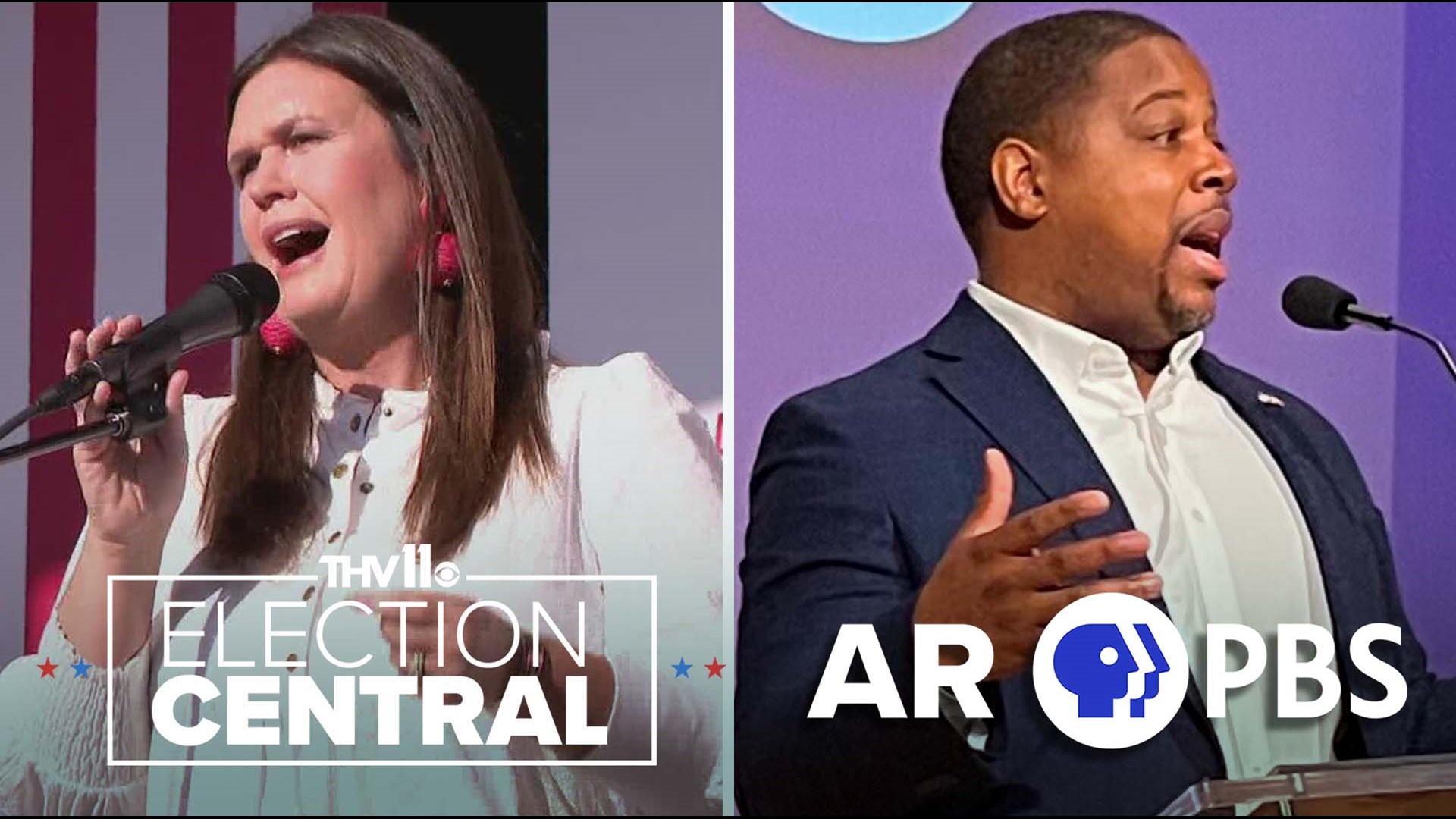 Arkansas Governor candidates Sarah Huckabee Sanders (R), Chris Jones (D), and Ricky Harrington (L) debate, which is being hosted by Arkansas PBS.