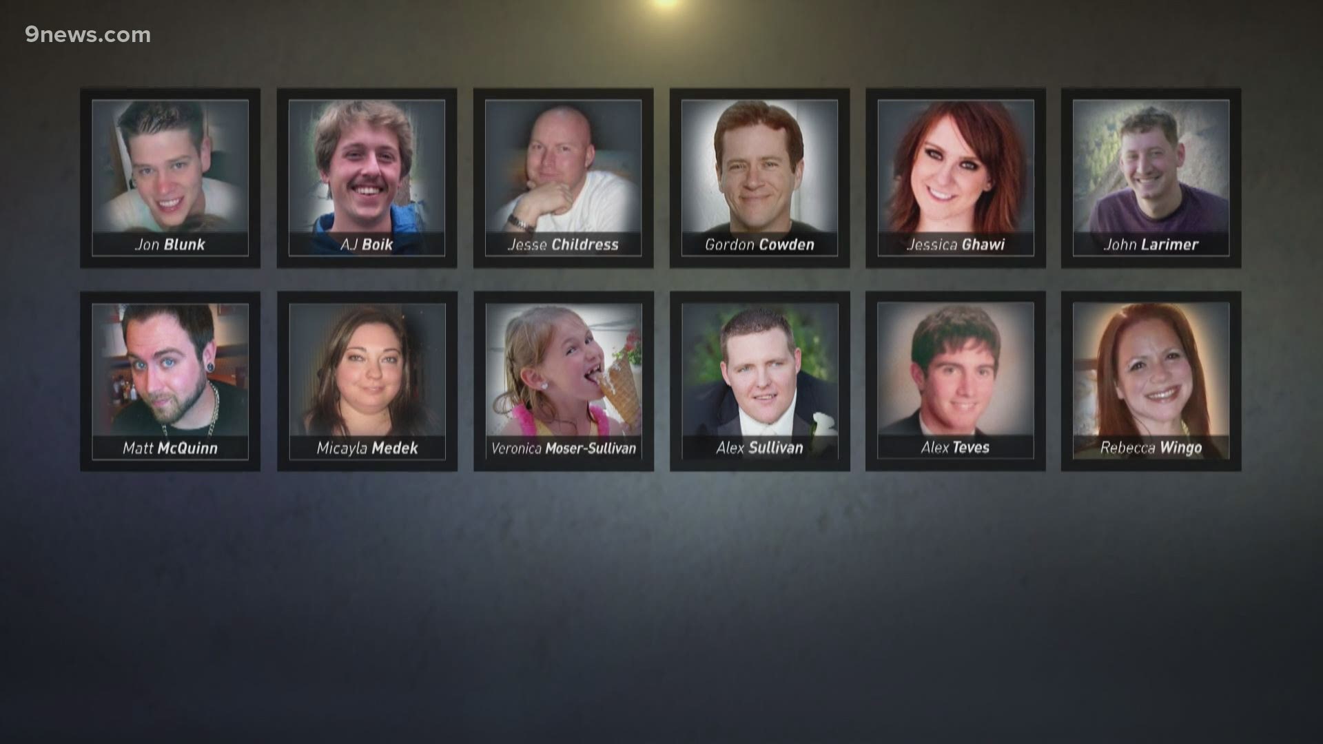 Heather Dearman, Chairman of the 7/20 Foundation, speaks about a vigil to honor the victims of the Aurora theater shooting 8 years later in Aurora, Colo.