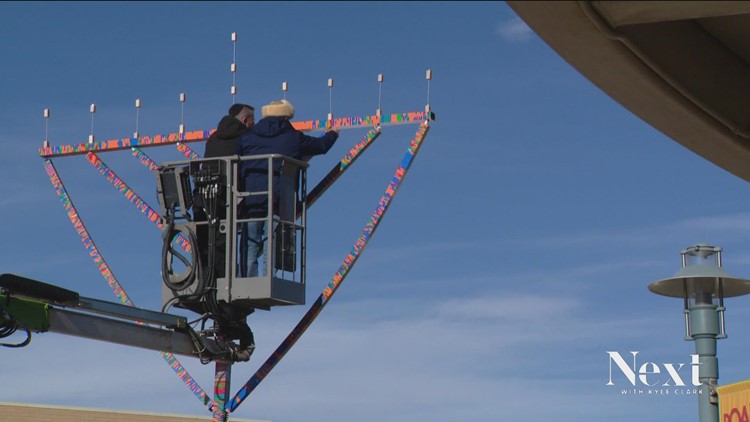 Denver kids build world's largest Lego menorah