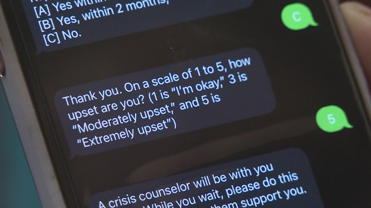 Mom left frustrated after texting crisis line