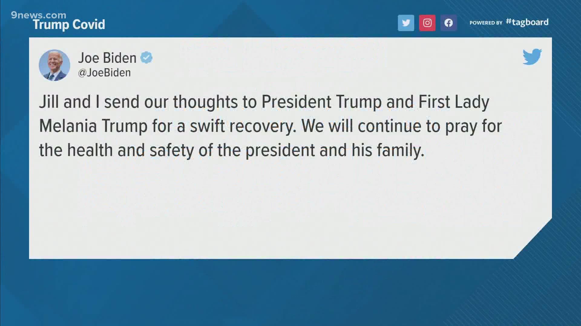 Joe Biden, Gov. Jared Polis (D-Colo.) and British Prime Minister Boris Johnson were among those wishing the president and the first lady well after their diagnosis.