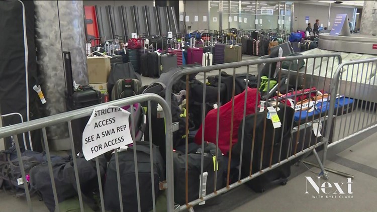 Lost luggage remains at Denver International Airport as airline chaos continues
