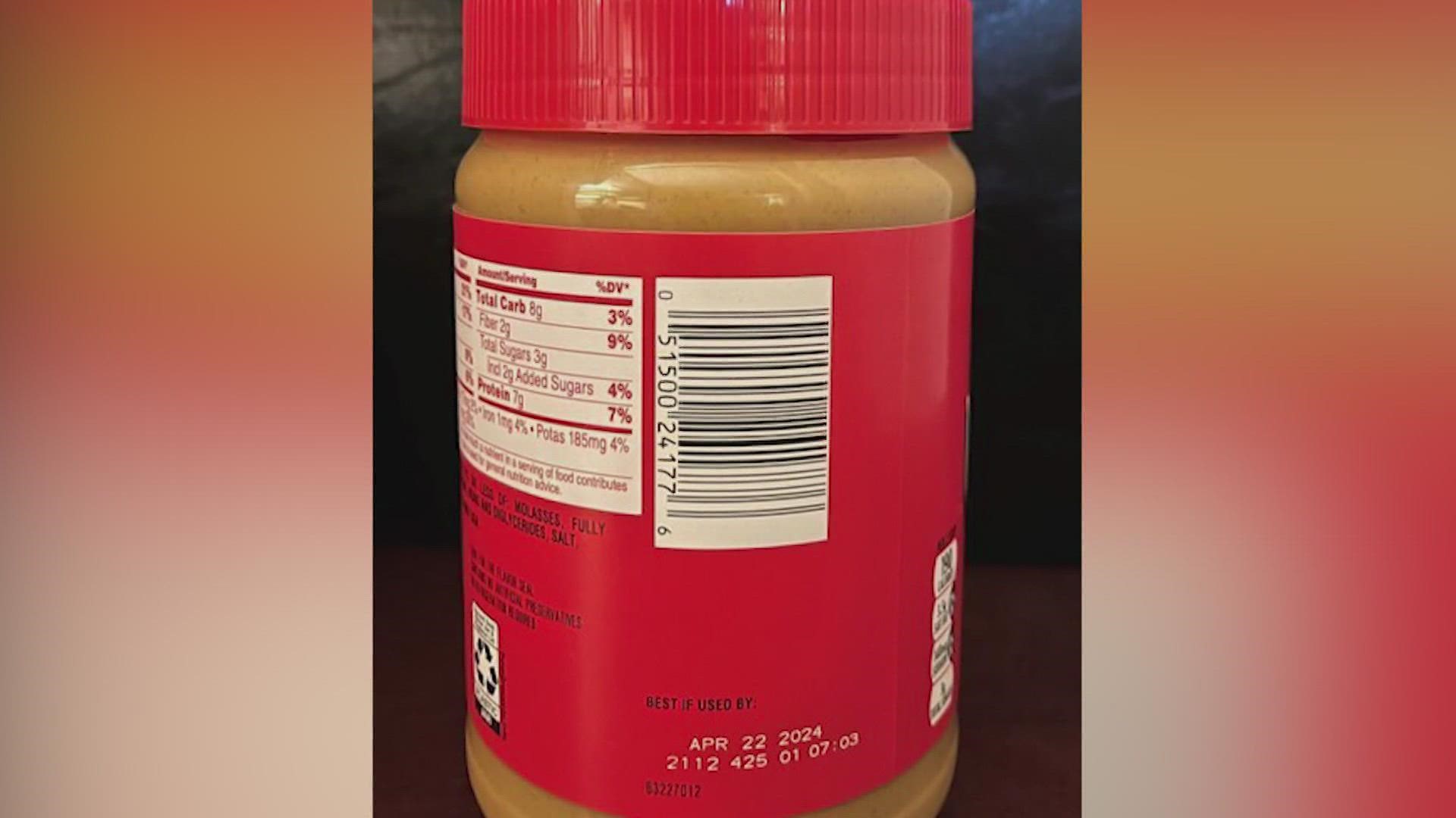 Because peanut butter has a very long shelf life, be sure to check all Jif peanut butter you have at home to check whether it's part of the recall.