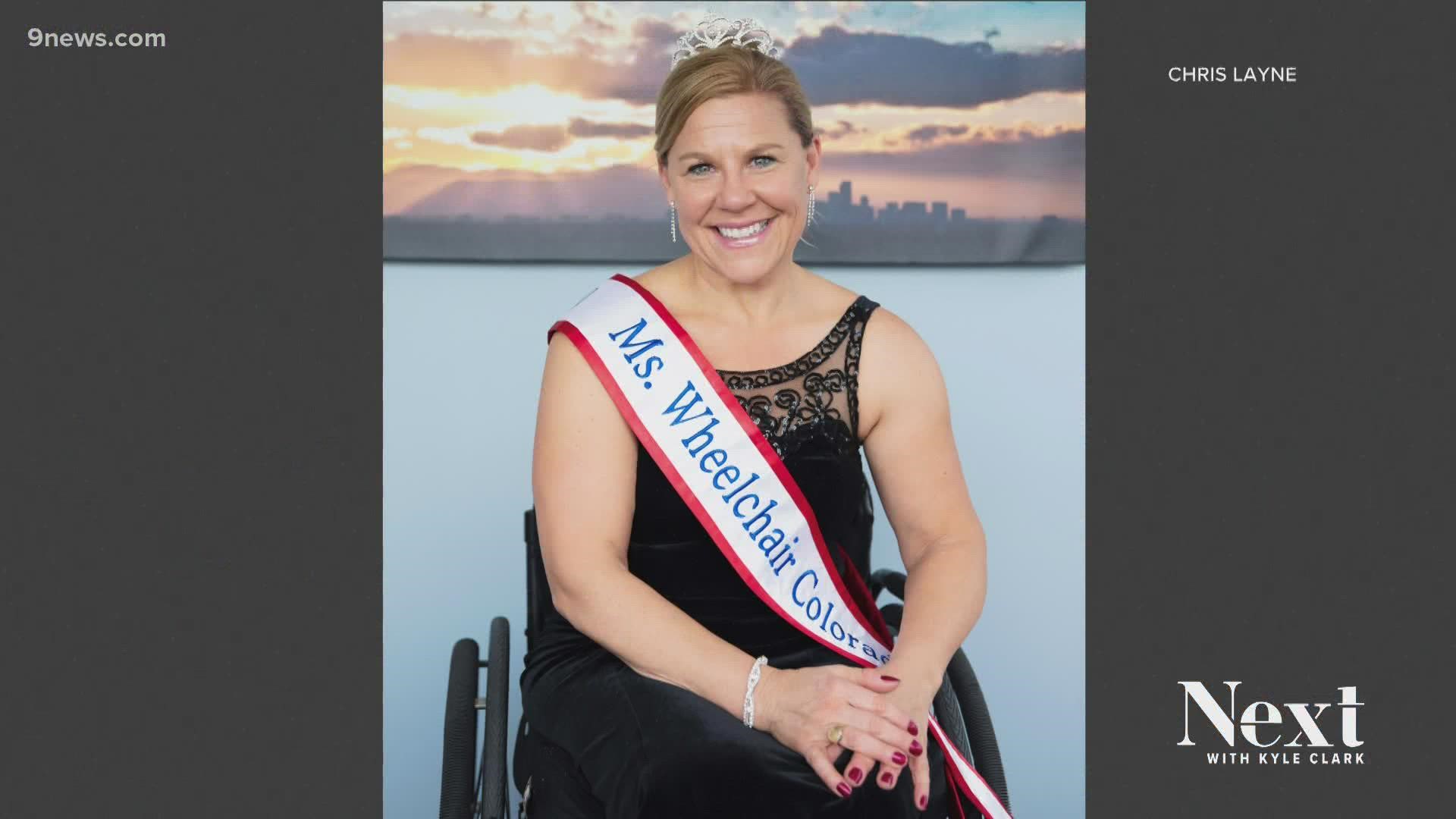 Ms. Wheelchair Colorado, Chris Layne, competed on a national stage for the title of Ms. Wheelchair America. She barely missed the crown, but that won't stop her work