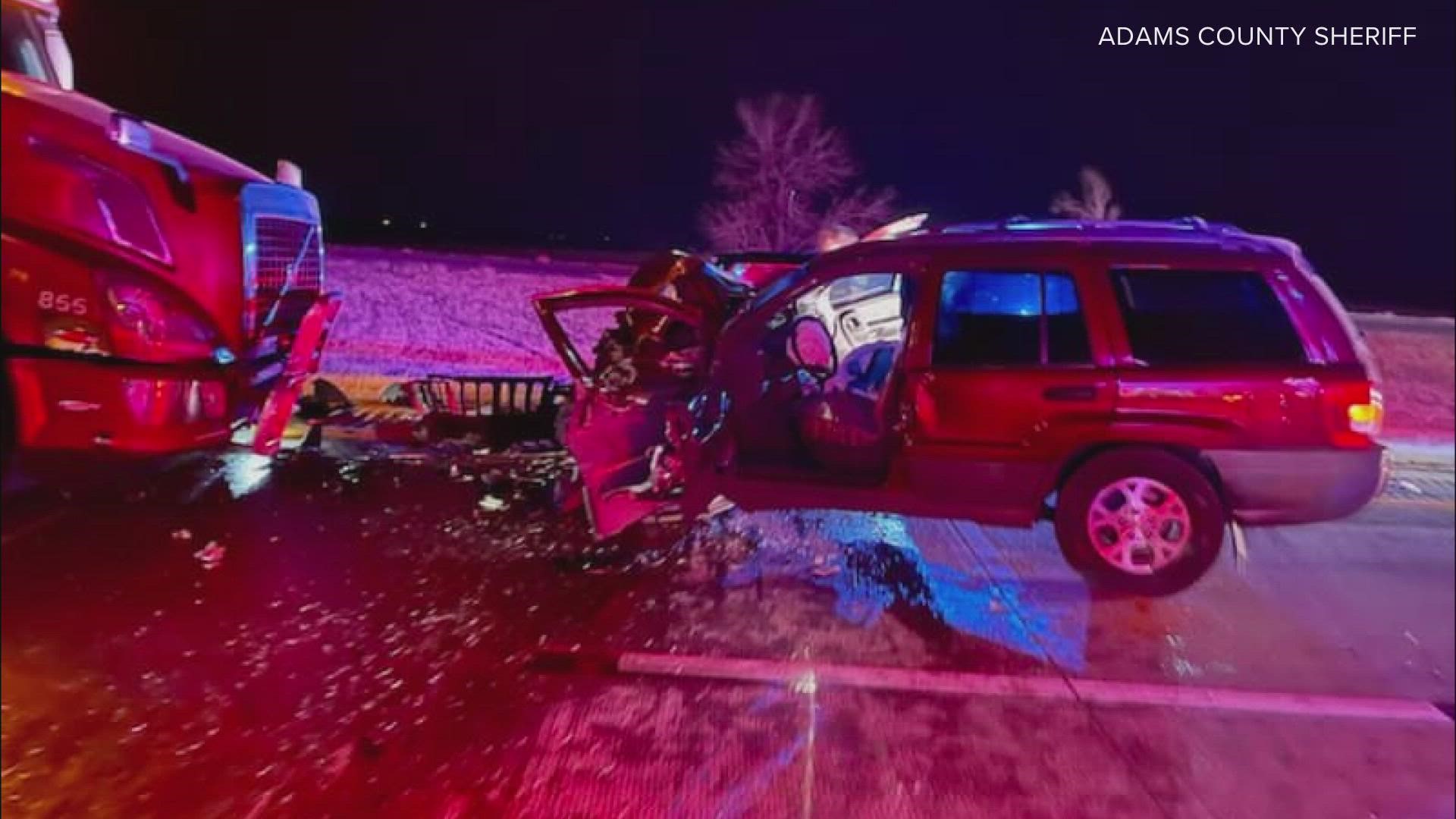 An 83-year-old man driving a Jeep Grand Cherokee crashed into a deputy's SUV near Deer Trail.