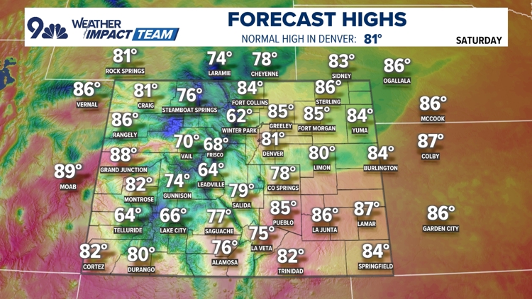 Cooler Sunday with isolated thunderstorms