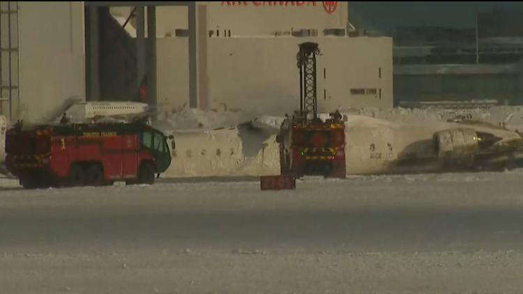 Plane crashes at Toronto Pearson International Airport after landing