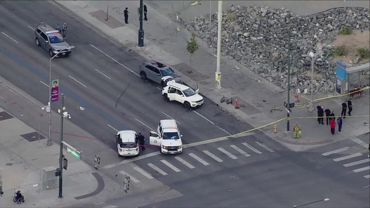 Police searching for suspects who fired shots near Colfax and Broadway Tuesday