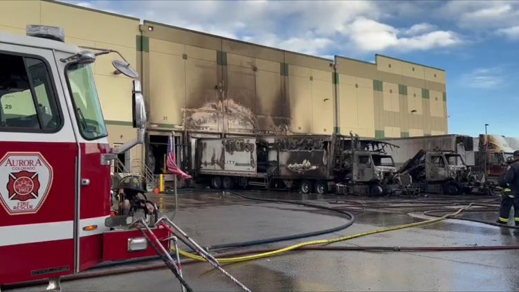 Smoke visible from fire at Aurora warehouse