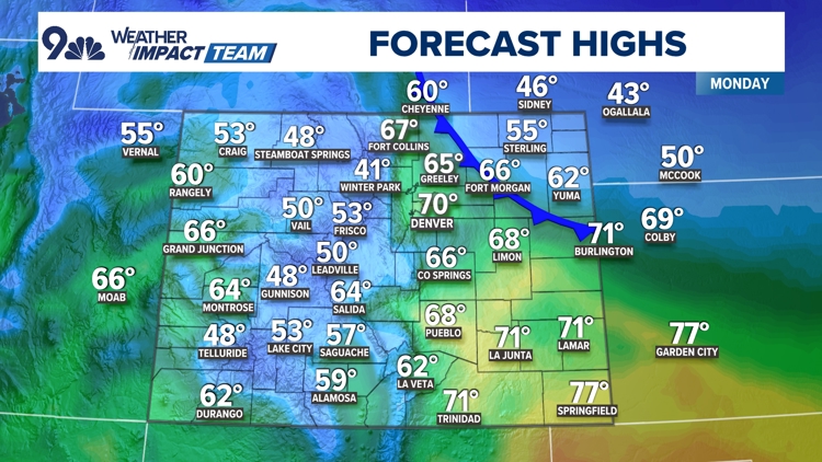 Mild Monday ahead of arctic front and cooler evening