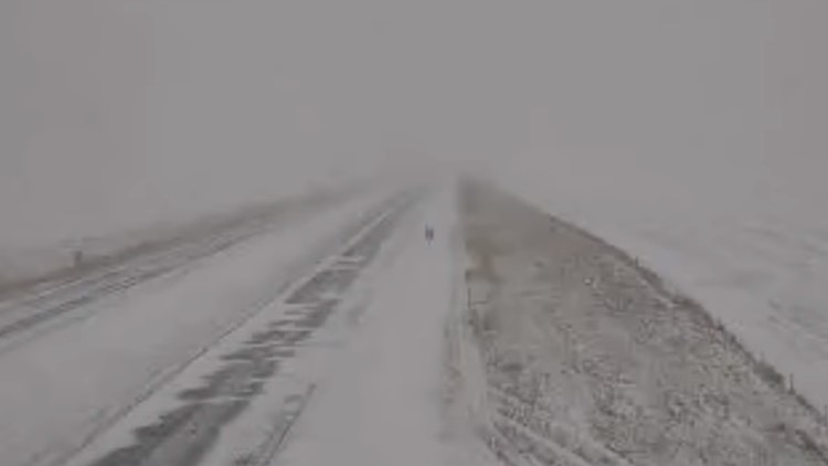 Blizzard conditions cause road closures in eastern Colorado