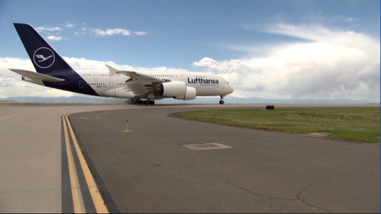 World's largest passenger plane makes first scheduled landing at Denver International Airport