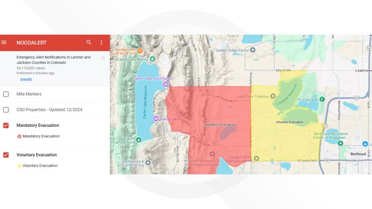 Evacuation orders lifted for wildfire burning west of Berthoud