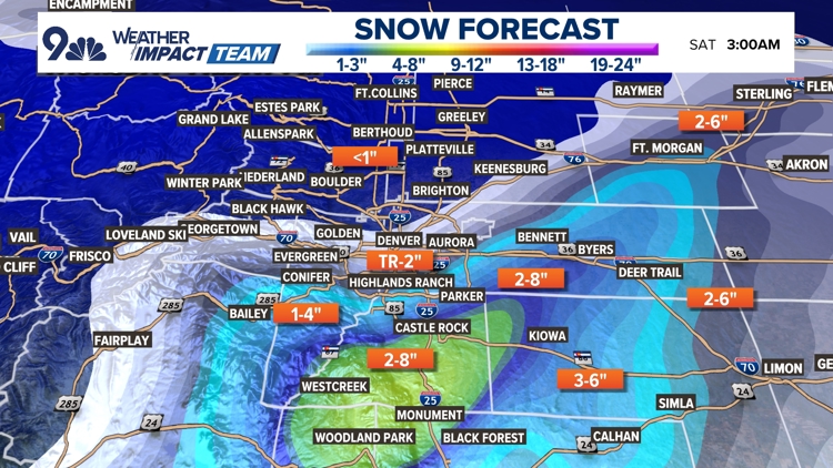 Heavy snow will disrupt morning commute for the southeast Denver area