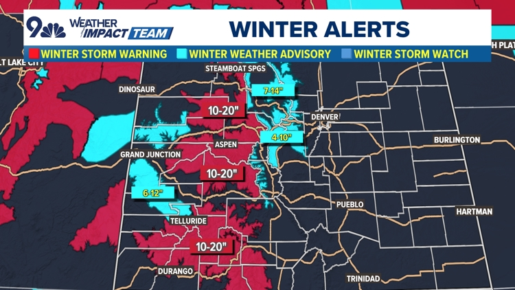 10-20 inches of snow forecast for Colorado mountains