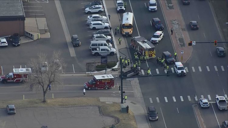 School bus involved in crash near Cherry Creek High School