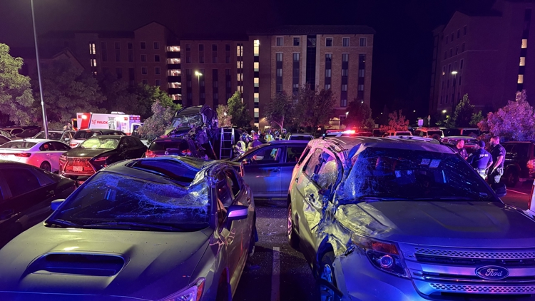 Driver hospitalized after crashing into more than a dozen parked cars at CU Boulder