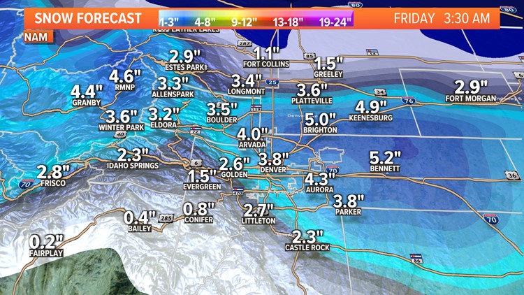 Here's how much snow we could get in Colorado