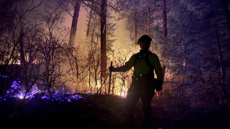 Crews work wildfire in Douglas County Sunday