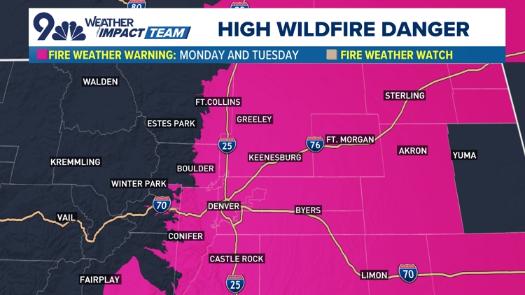 Critical fire weather ahead of incoming storm and chance for showers