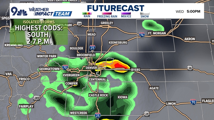 Isolated storms today, higher storm odds tomorrow and Friday