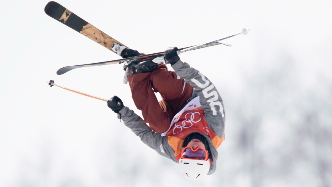 Alex Ferreira of the United States skis during the men's ski halfpipe finals at Phoenix Snow Park during the Pyeongchang 2018 Winter Olympic Games in South Korea, Thursday Feb. 22, 2018. (Jonathan Hayward/The Canadian Press via AP)