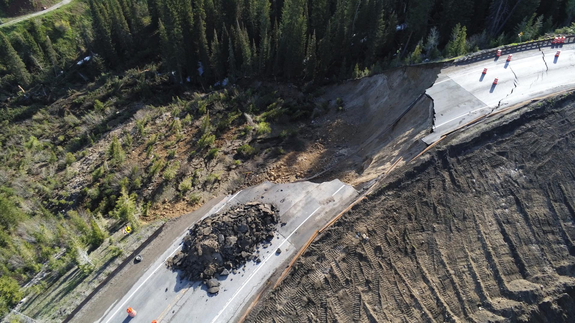 Wyoming Landslide | Large Chunk Of Road On Teton Pass Collapses | Wthr.com