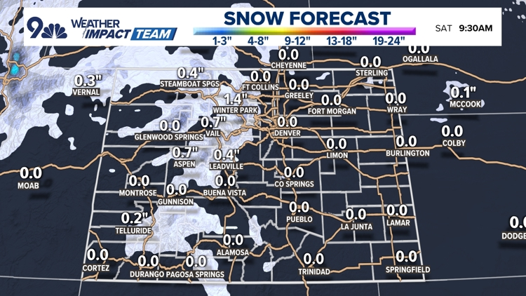 Light mountain snow Friday while Front Range stays dry