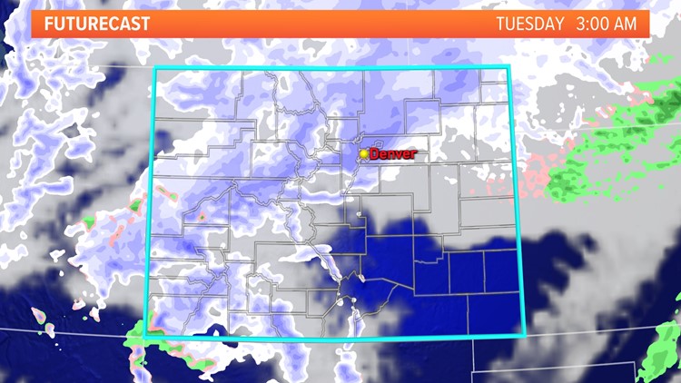 Snow winds down across Colorado Tuesday morning