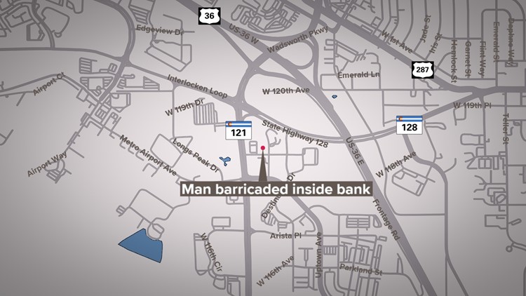 Man arrested after barricading himself in Broomfield bank he broke into