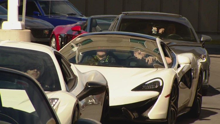 Ferraris carry toys to kids in hospital