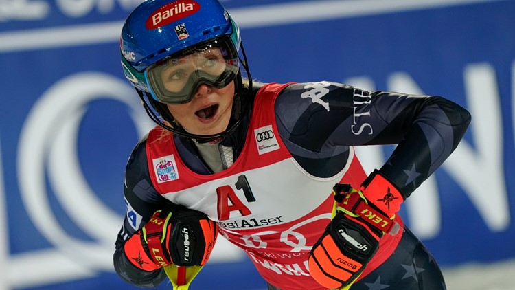 Record on hold as ill Mikaela Shiffrin finishes 2nd in night slalom
