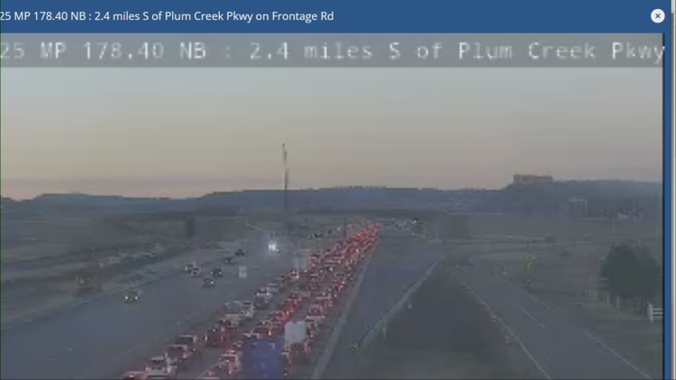 Person hit by car on I-25 after running from officers, Castle Rock police say