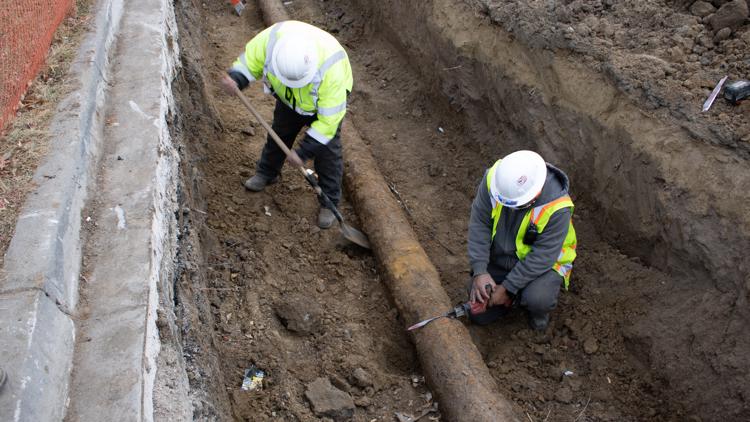 Wood pipe discovered by construction workers in Denver