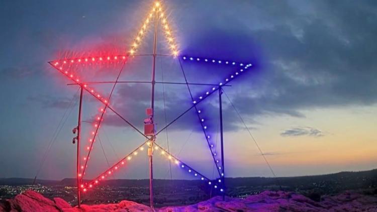 Castle Rock’s iconic Star shines red, white and blue for America’s 250th Anniversary