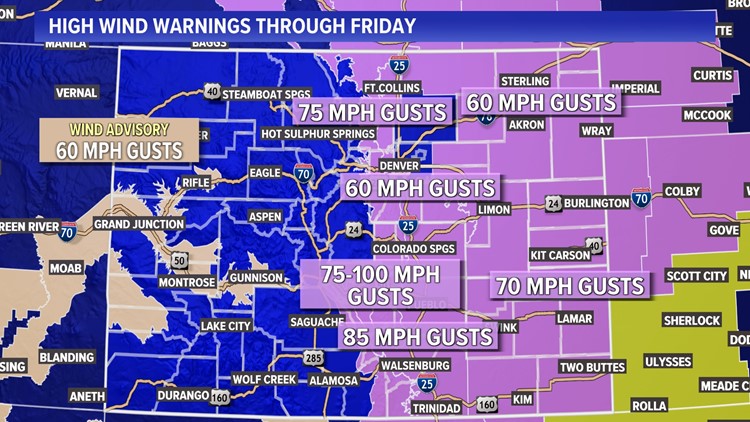 100-mph wind gusts as snow falls in Colorado mountains