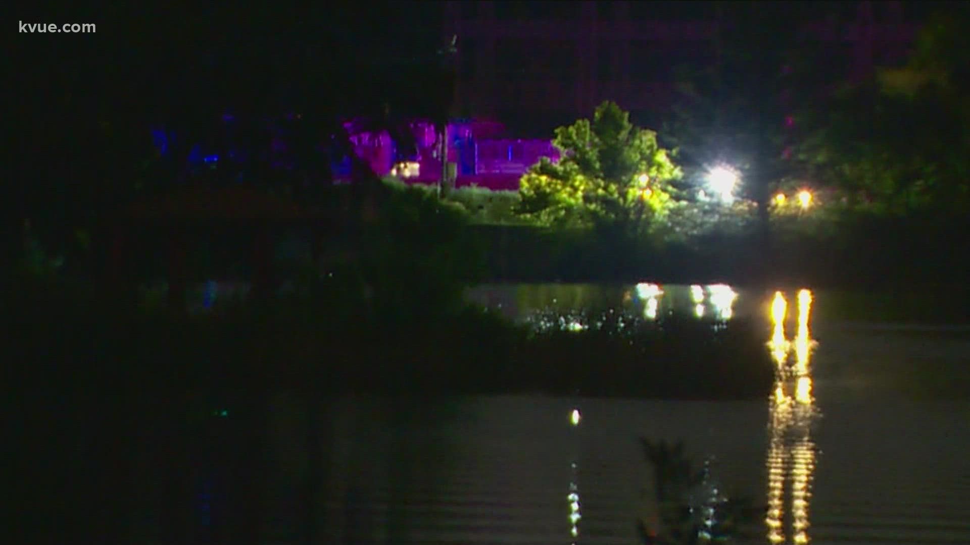 Austin police are charging two men with public lewdness after chasing a suspect across Lady Bird Lake.