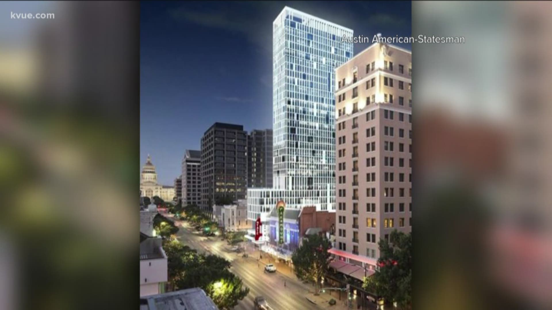 The 31-story tower would go up at Congress and 8th street-- right next to the Paramount Theater.