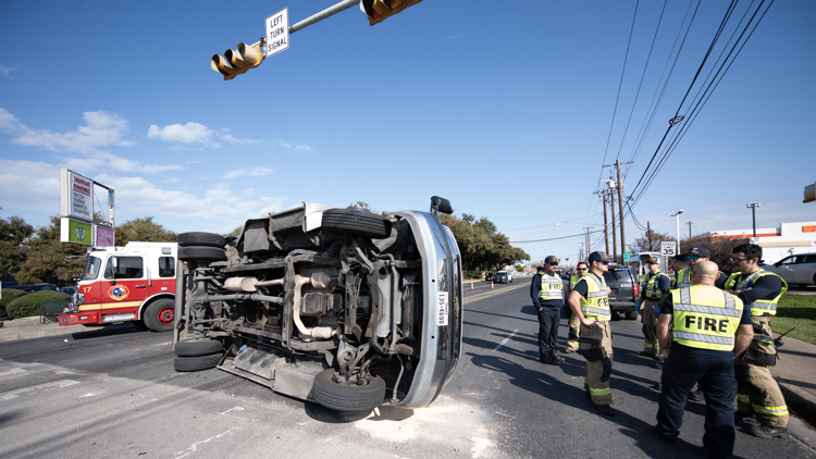 Multiple people injured after CapMetro Access van rollover crash in Austin