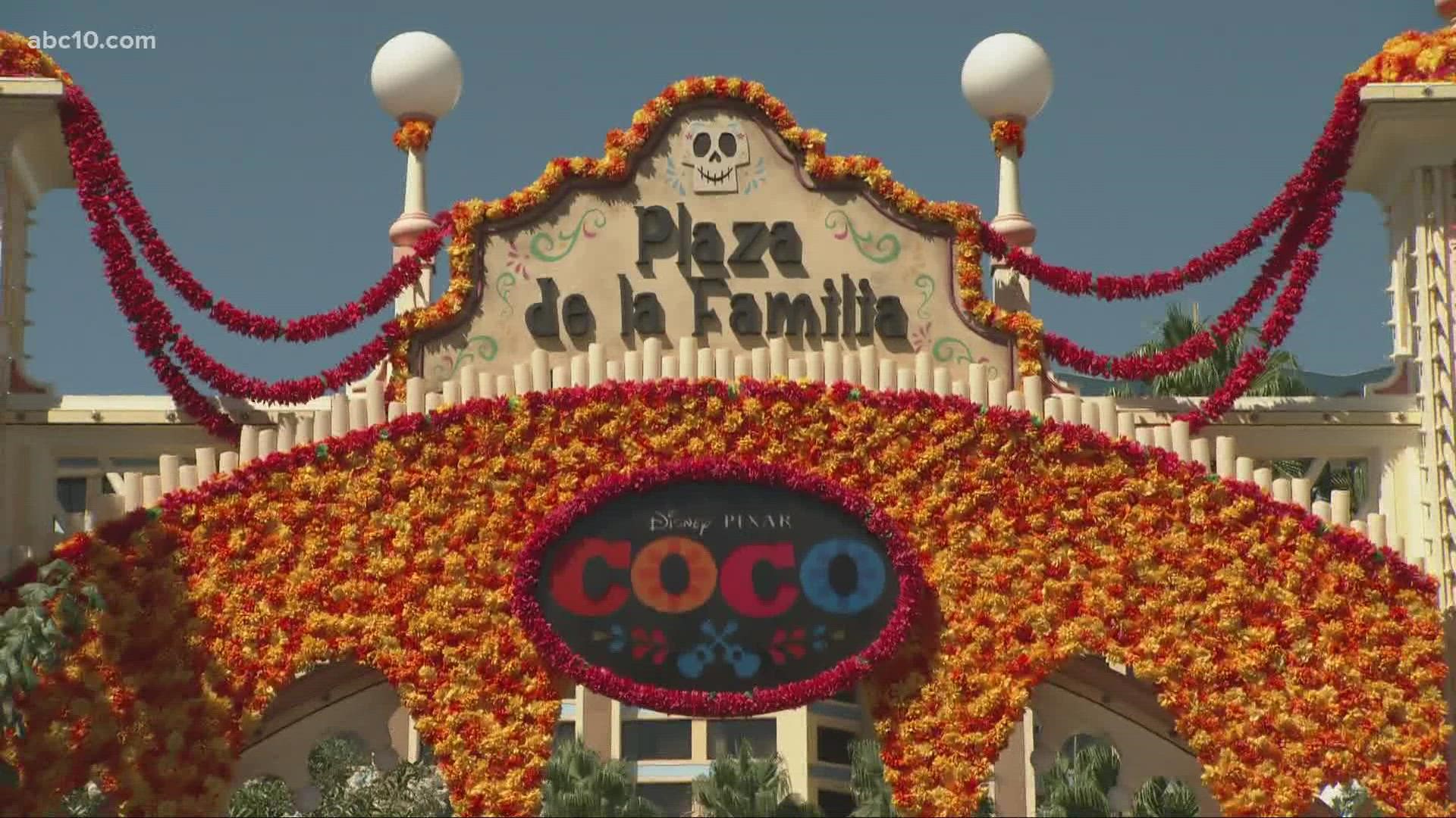 As Disneyland gears up to return for the holidays, join the characters from "Coco" as the park celebrates Día de los Muertos.