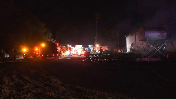 Firefighters battle early morning barn fire on Pumphouse Road in Clarksburg