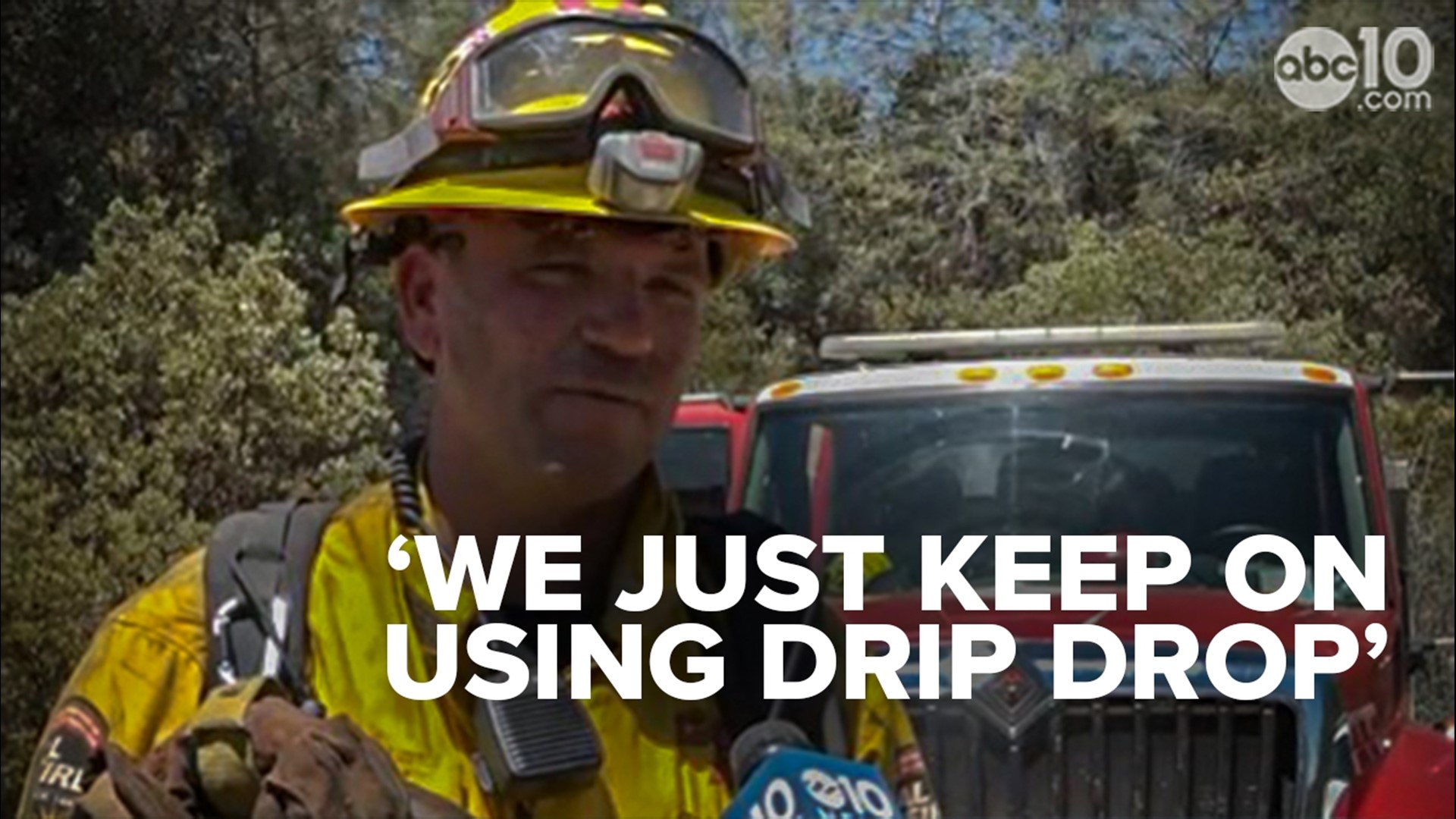 Firefighters were in a Butte County neighborhood Friday mopping up hot spots just a few hundred feet away from a street filled with homes.